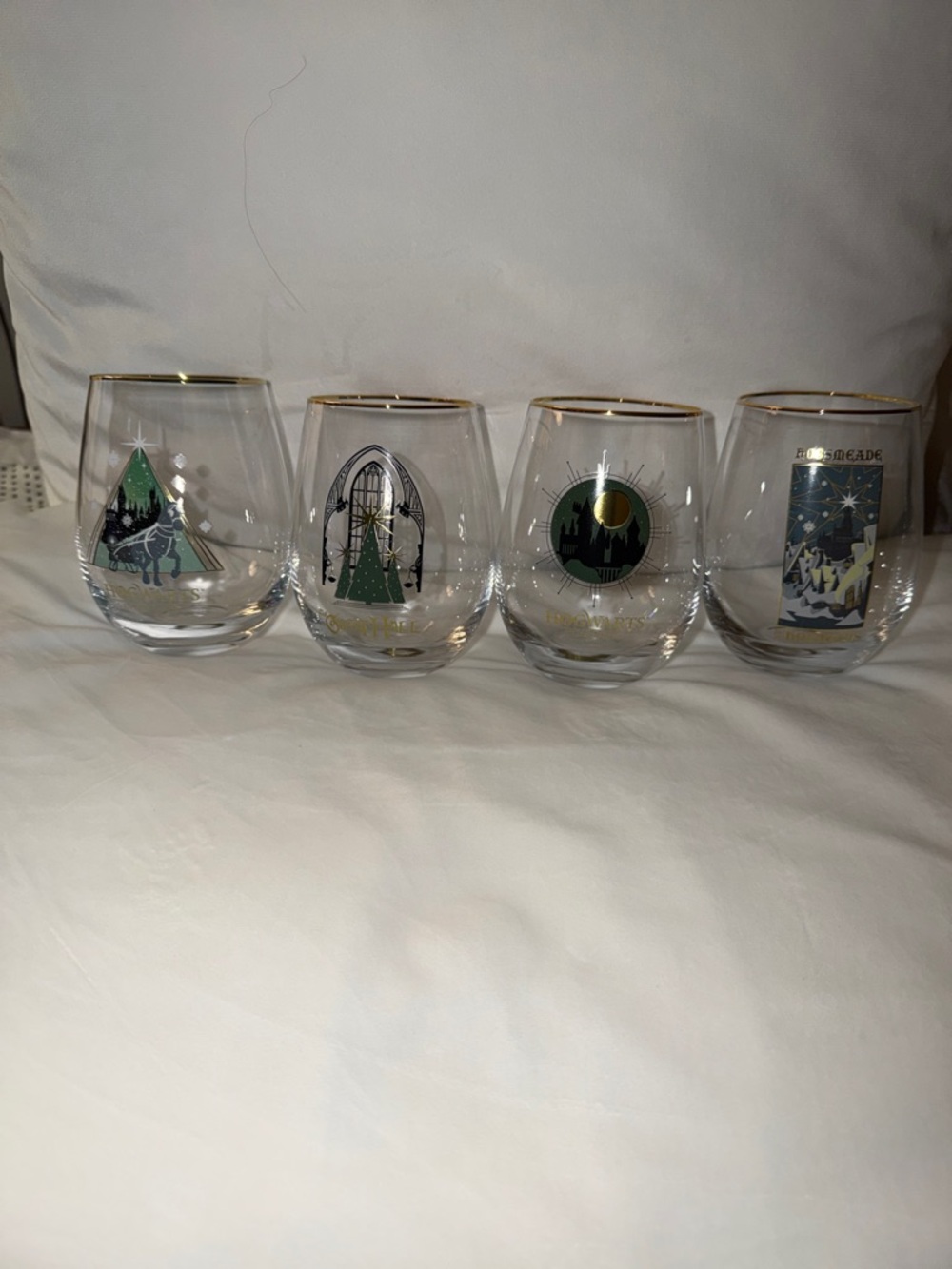 Harry Potter, Hogwarts For The Holidays Stemless Glasses, Set of 4